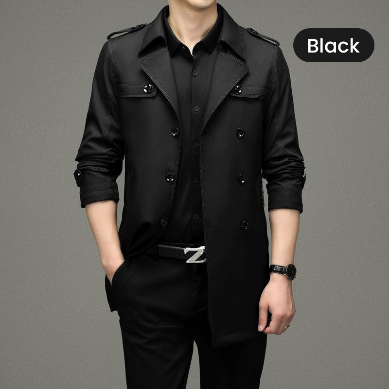 ⏳Limited-time 50% off⏰Men's Double-Breasted Windproof Trench Coat🧥
