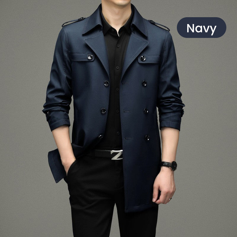⏳Limited-time 50% off⏰Men's Double-Breasted Windproof Trench Coat🧥