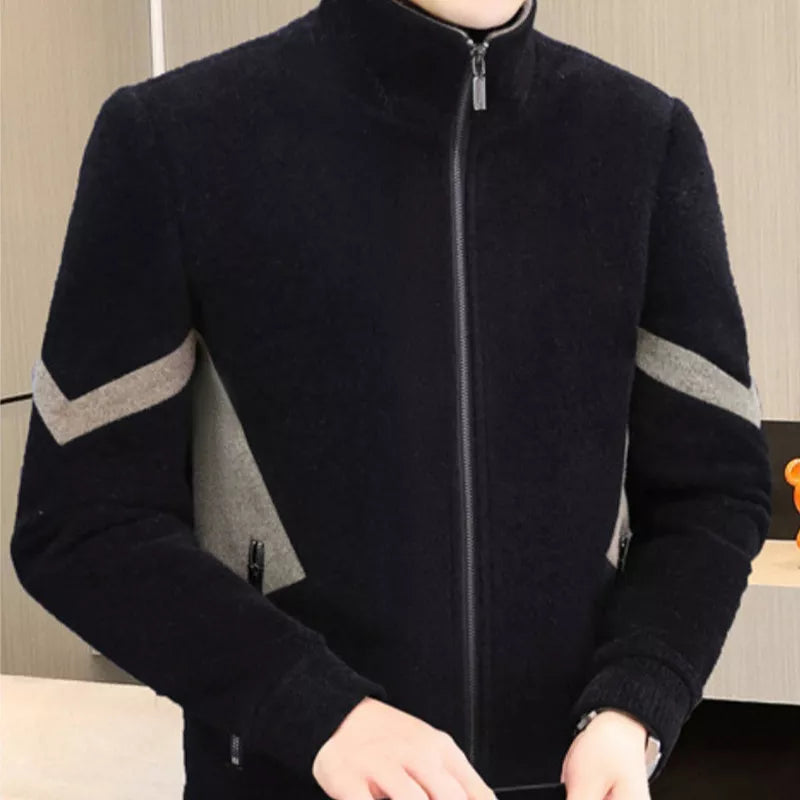 Men's Faux Wool Casual Zipper Jacket