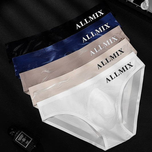Sexy transparent breathable comfortable 3D ice silk Brife Shorts
