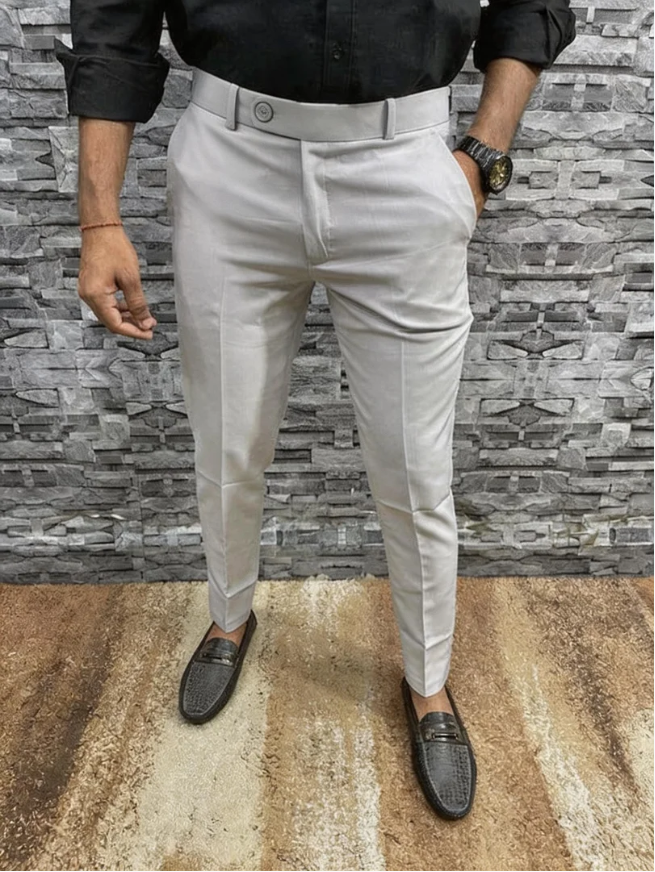 Solid Slim Fit Formal PANTS — 🔥Summer sale Sale 50% Off