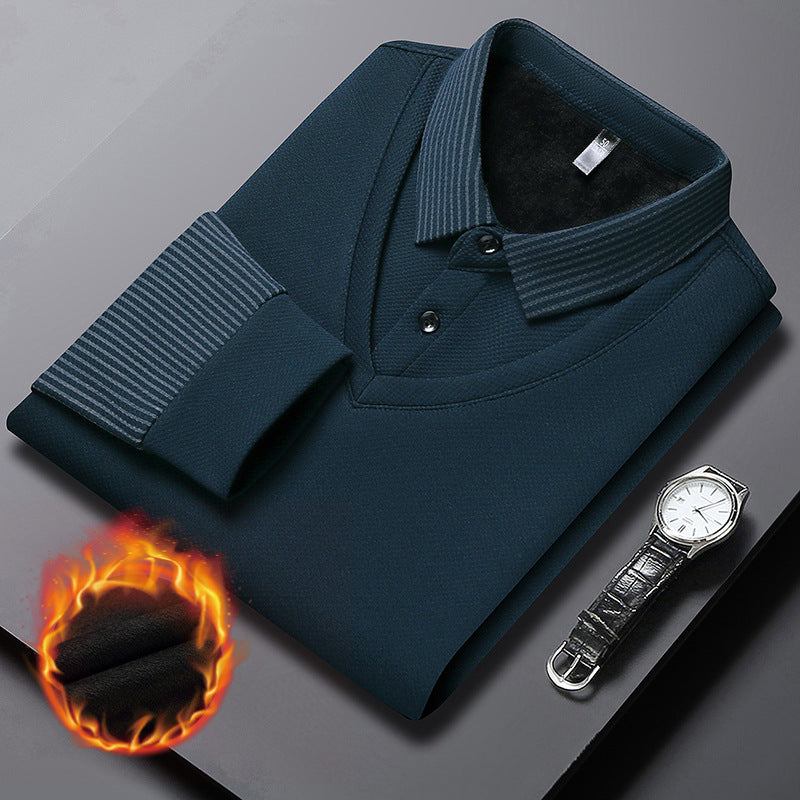 💕Men's Lapel Faux Two-Piece Knitted Shirt