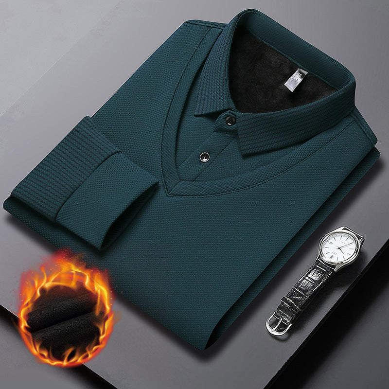 💕Men's Lapel Faux Two-Piece Knitted Shirt
