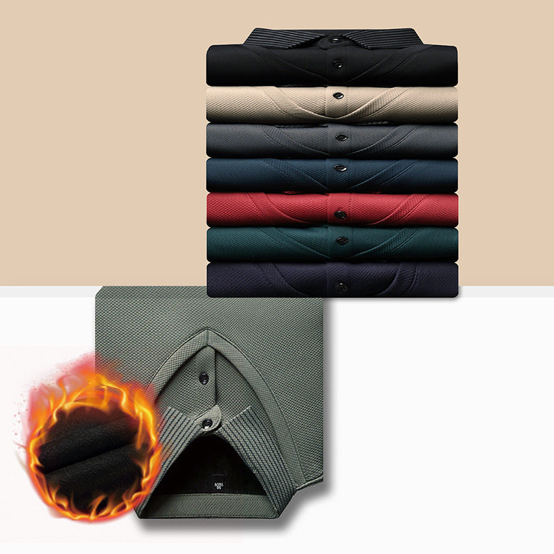 💕Men's Lapel Faux Two-Piece Knitted Shirt