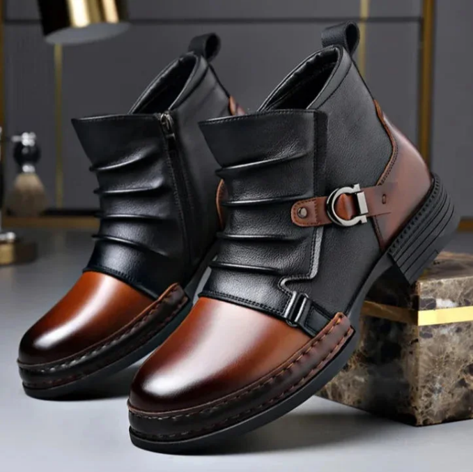 📢 ⏰Men's Genuine Leather Ankle Boots👞