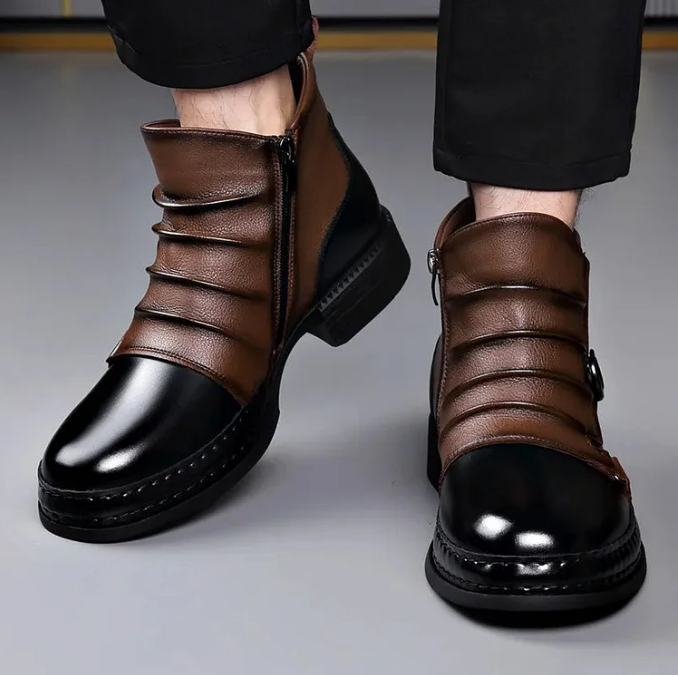 📢 ⏰Men's Genuine Leather Ankle Boots👞