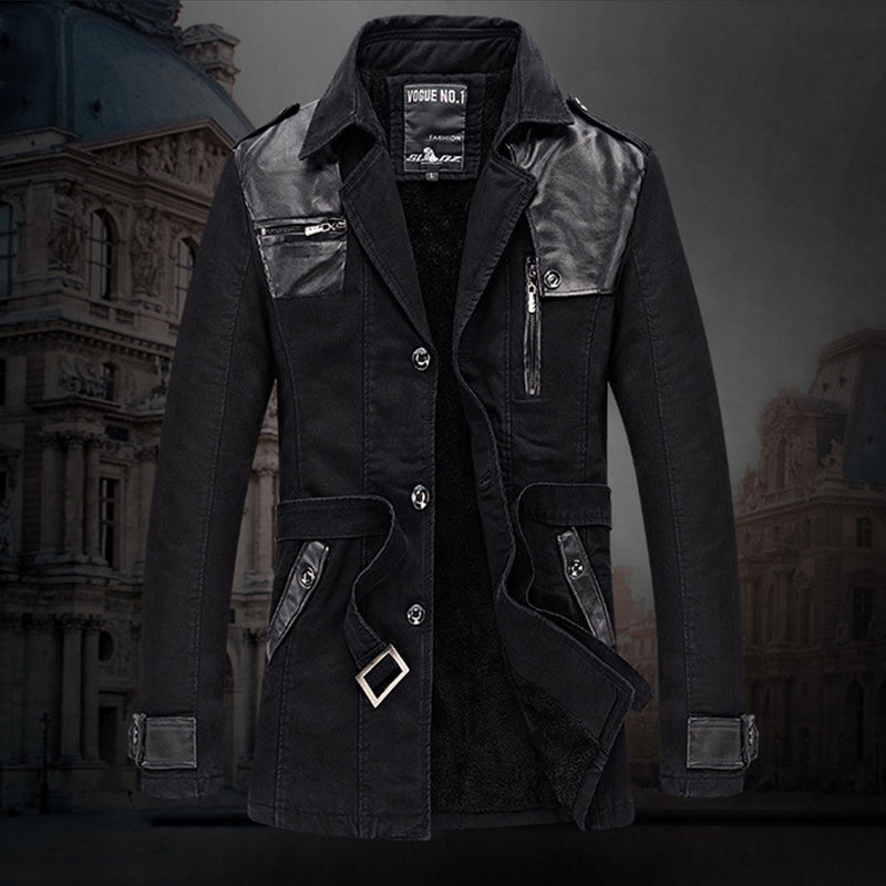Men'S Long Insulated Trench Coat With Waist Belt💥FREE SHIPPING