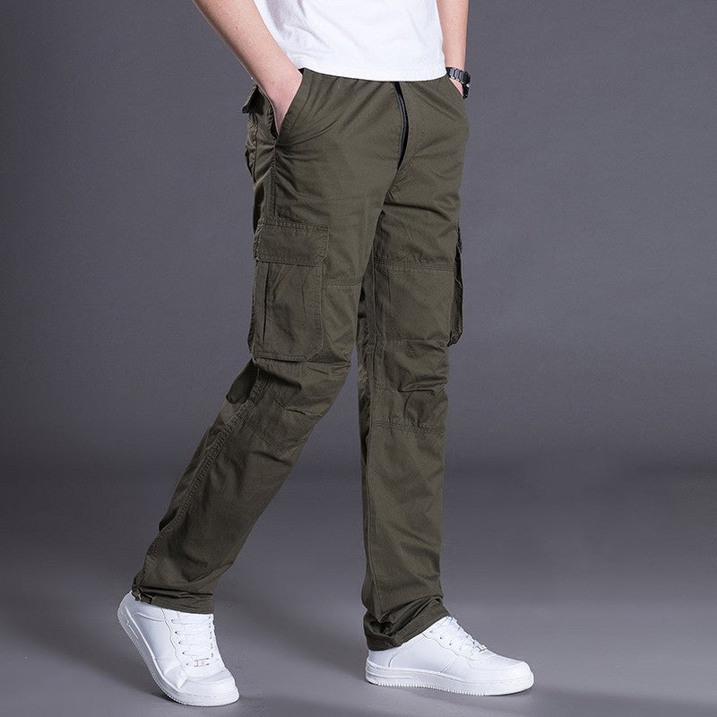 Loose Fit Men's Outdoor Cargo Pants with Large Pockets