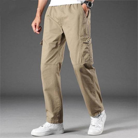 Men's Cotton Casual Loose Straight Leg Pants