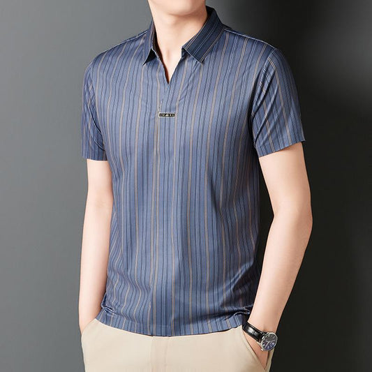 🔥2024 New Year's Hot Sale🔥Men's Summer Striped Short Sleeve Shirt