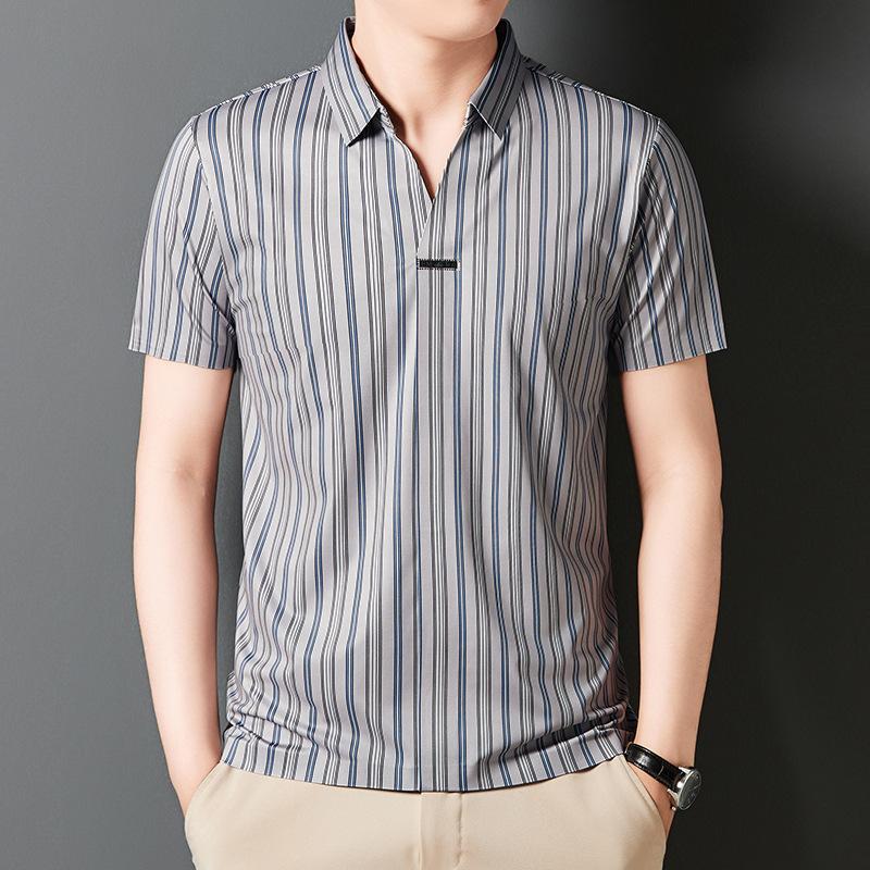 🔥2024 New Year's Hot Sale🔥Men's Summer Striped Short Sleeve Shirt