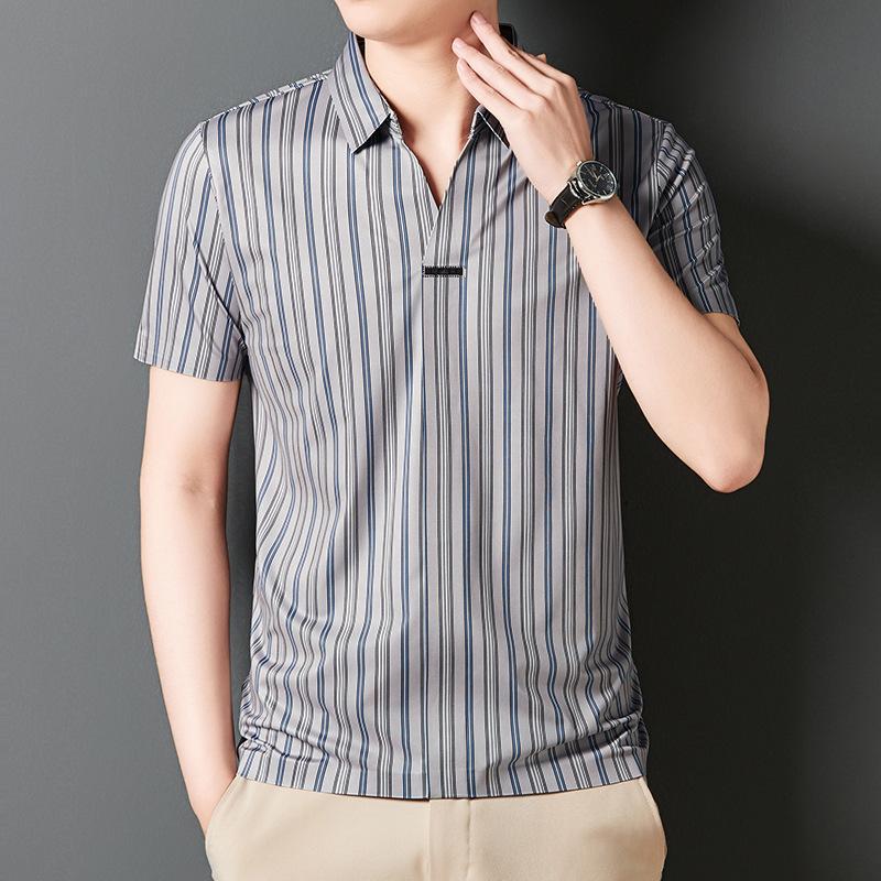 🔥2024 New Year's Hot Sale🔥Men's Summer Striped Short Sleeve Shirt