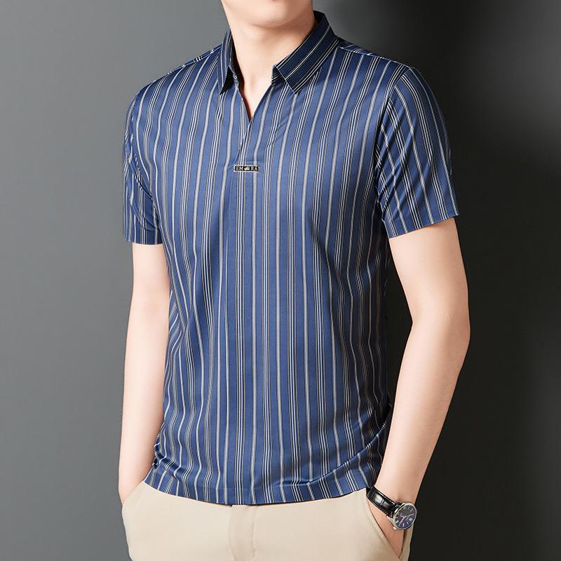 🔥2024 New Year's Hot Sale🔥Men's Summer Striped Short Sleeve Shirt