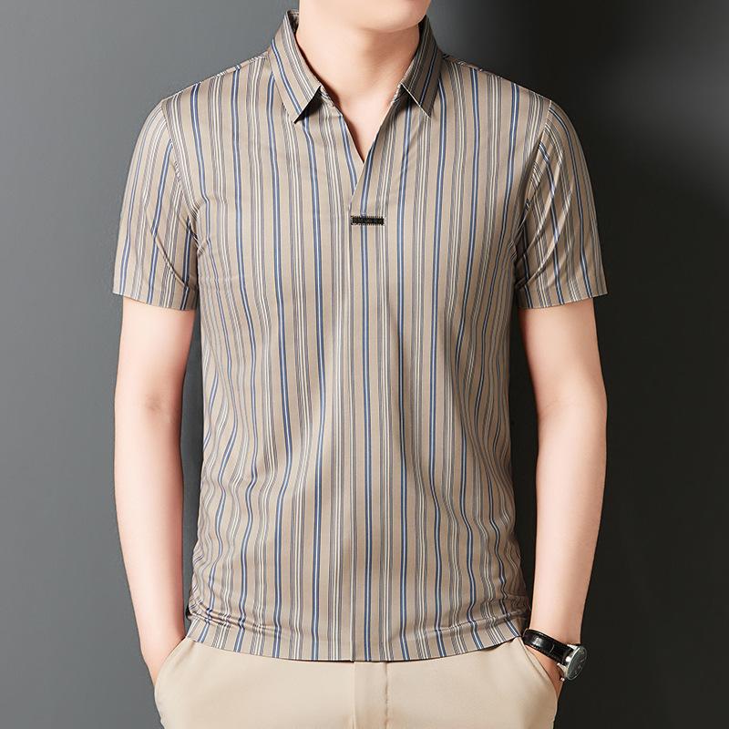 🔥2024 New Year's Hot Sale🔥Men's Summer Striped Short Sleeve Shirt