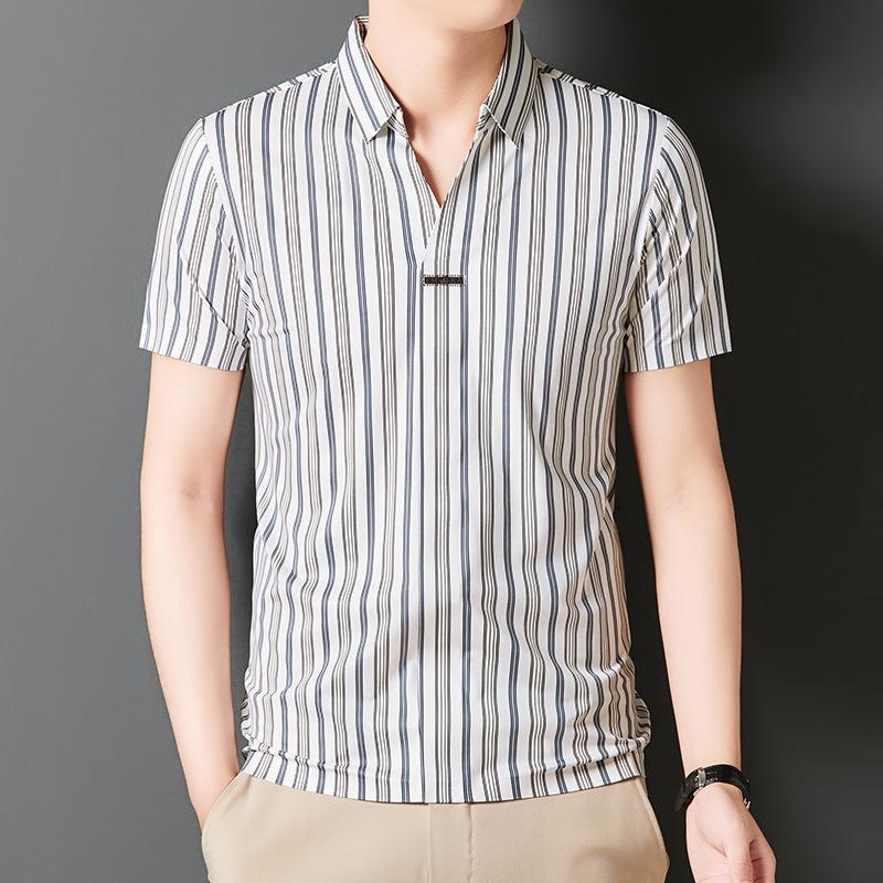 🔥2024 New Year's Hot Sale🔥Men's Summer Striped Short Sleeve Shirt