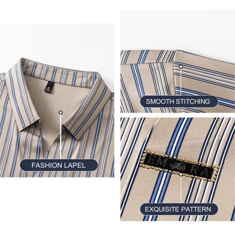 🔥2024 New Year's Hot Sale🔥Men's Summer Striped Short Sleeve Shirt