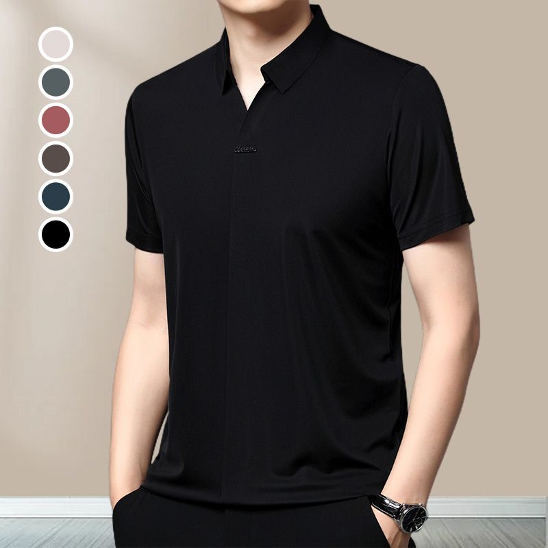 Men’s Casual Lapel Breathable Wrinkle-free T-shirt