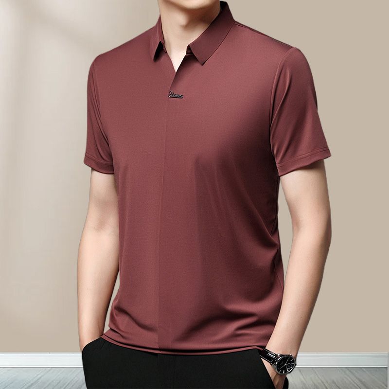 Men’s Casual Lapel Breathable Wrinkle-free T-shirt