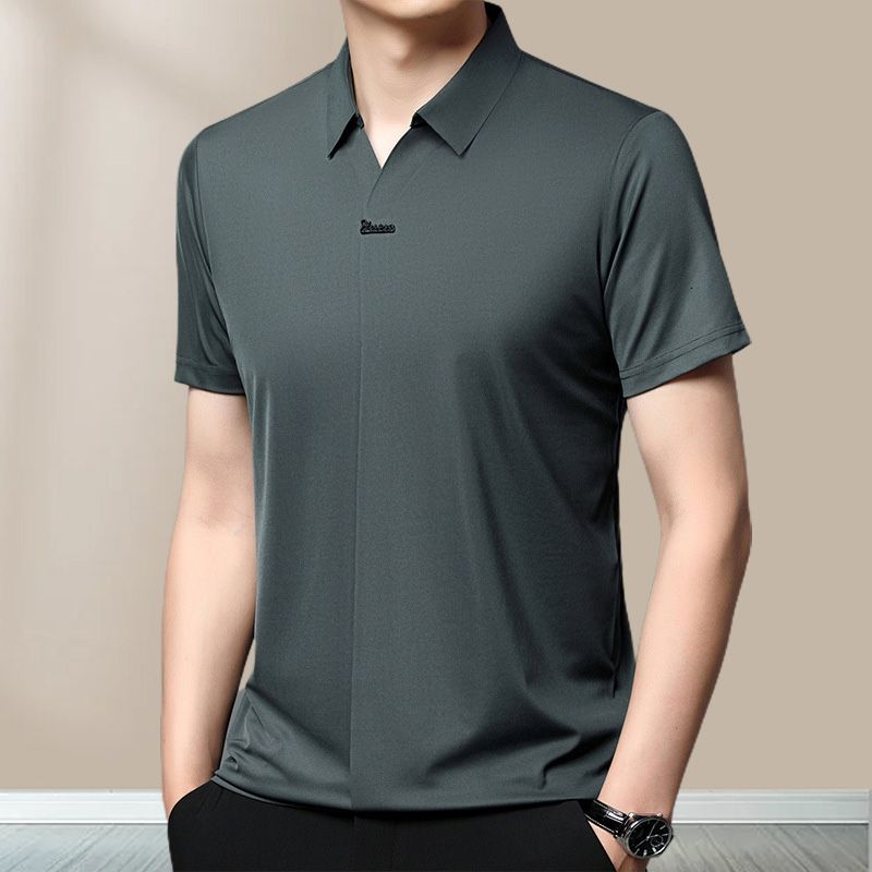 Men’s Casual Lapel Breathable Wrinkle-free T-shirt