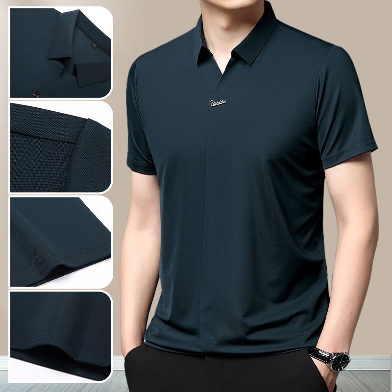 Men’s Casual Lapel Breathable Wrinkle-free T-shirt