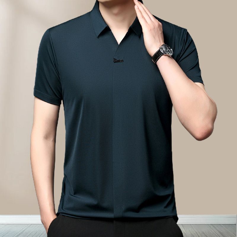 Men’s Casual Lapel Breathable Wrinkle-free T-shirt