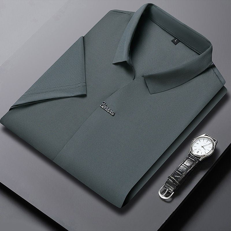 Men’s Casual Lapel Breathable Wrinkle-free T-shirt