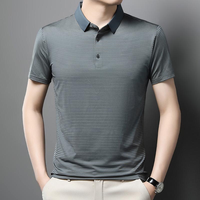 🔥Men’s Casual Ice Silk Lapel T-shirt（50% OFF）