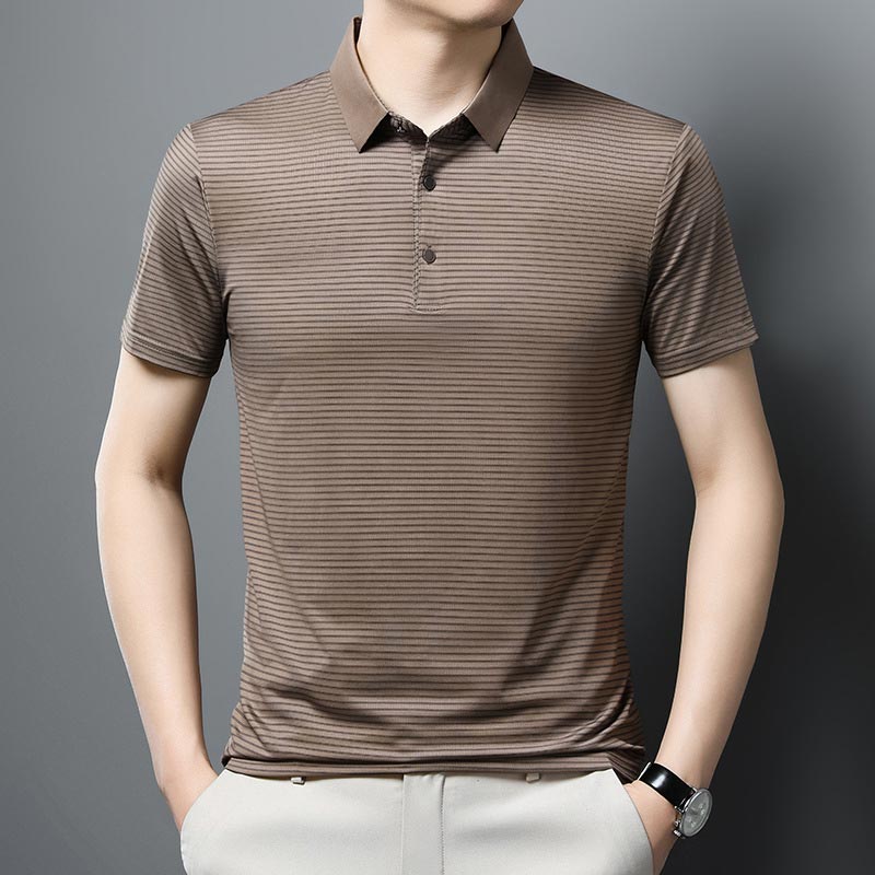 🔥Men’s Casual Ice Silk Lapel T-shirt（50% OFF）