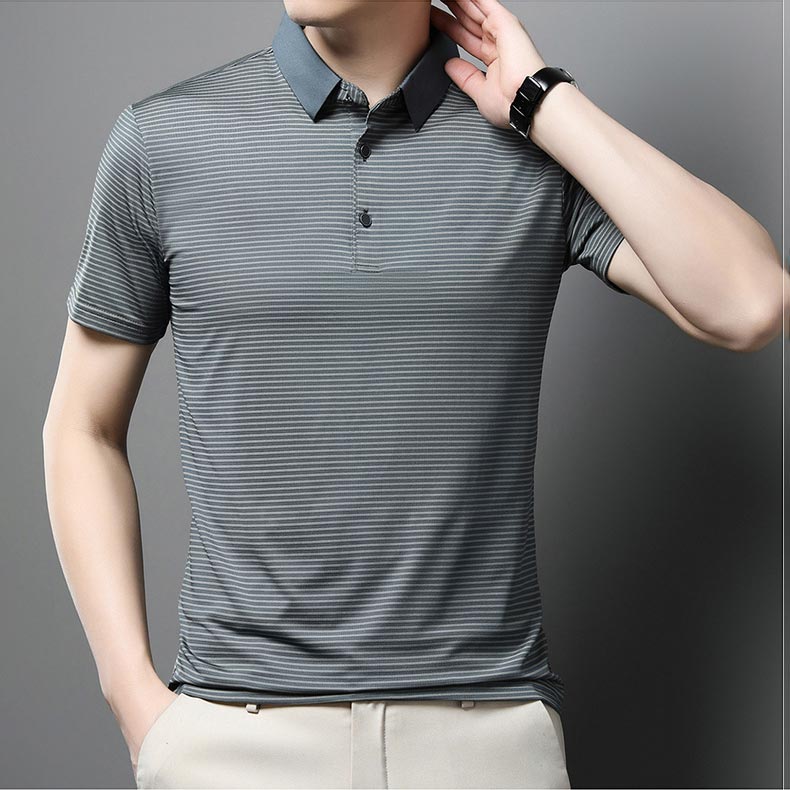 🔥Men’s Casual Ice Silk Lapel T-shirt（50% OFF）