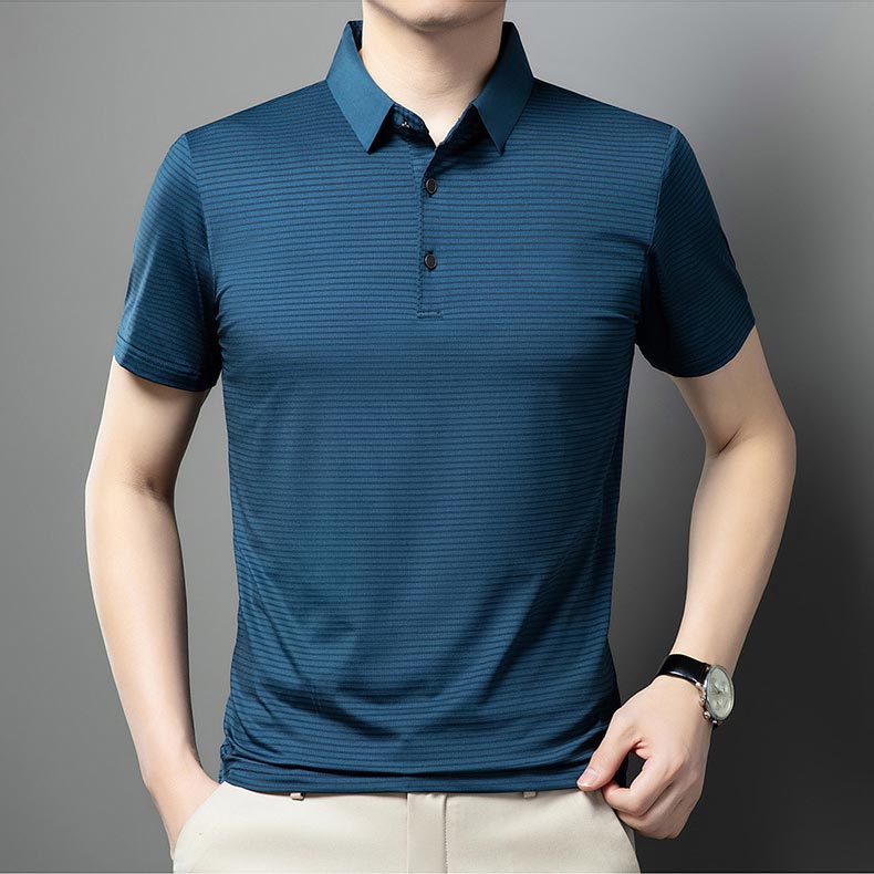 🔥Men’s Casual Ice Silk Lapel T-shirt（50% OFF）