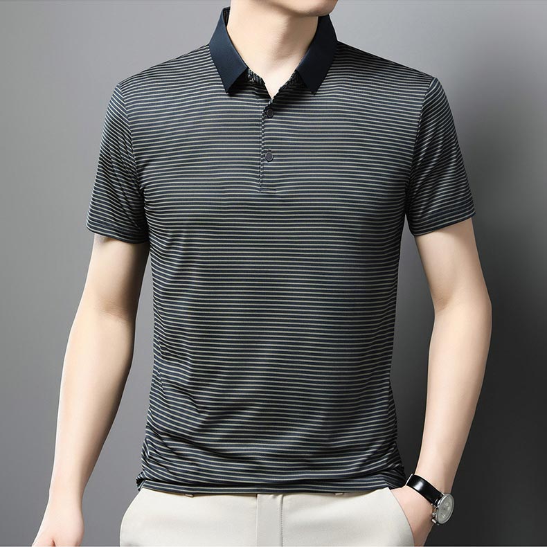 🔥Men’s Casual Ice Silk Lapel T-shirt（50% OFF）