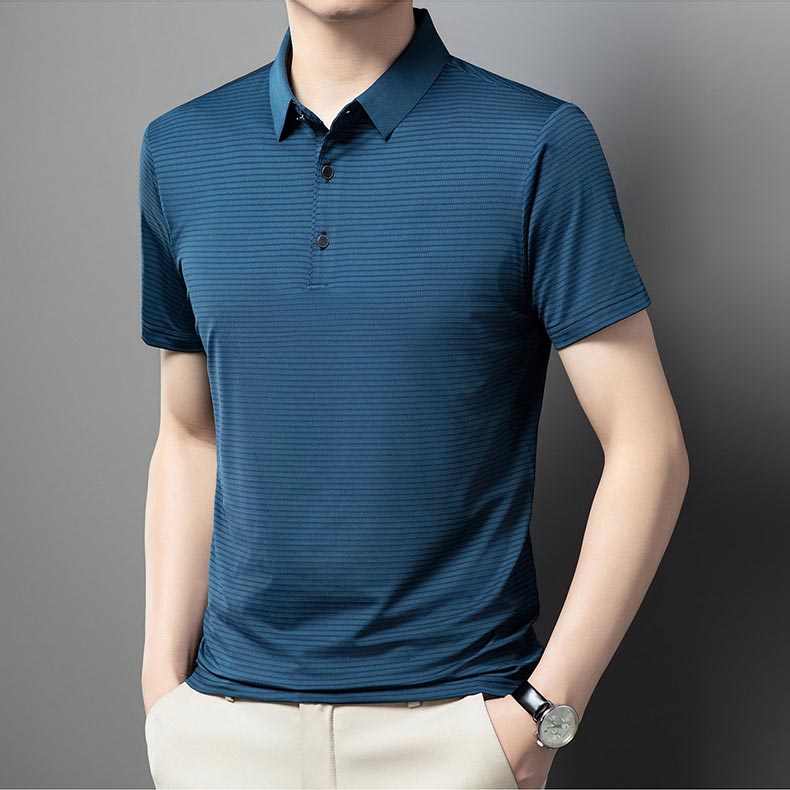 🔥Men’s Casual Ice Silk Lapel T-shirt（50% OFF）