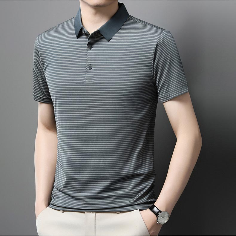 🔥Men’s Casual Ice Silk Lapel T-shirt（50% OFF）