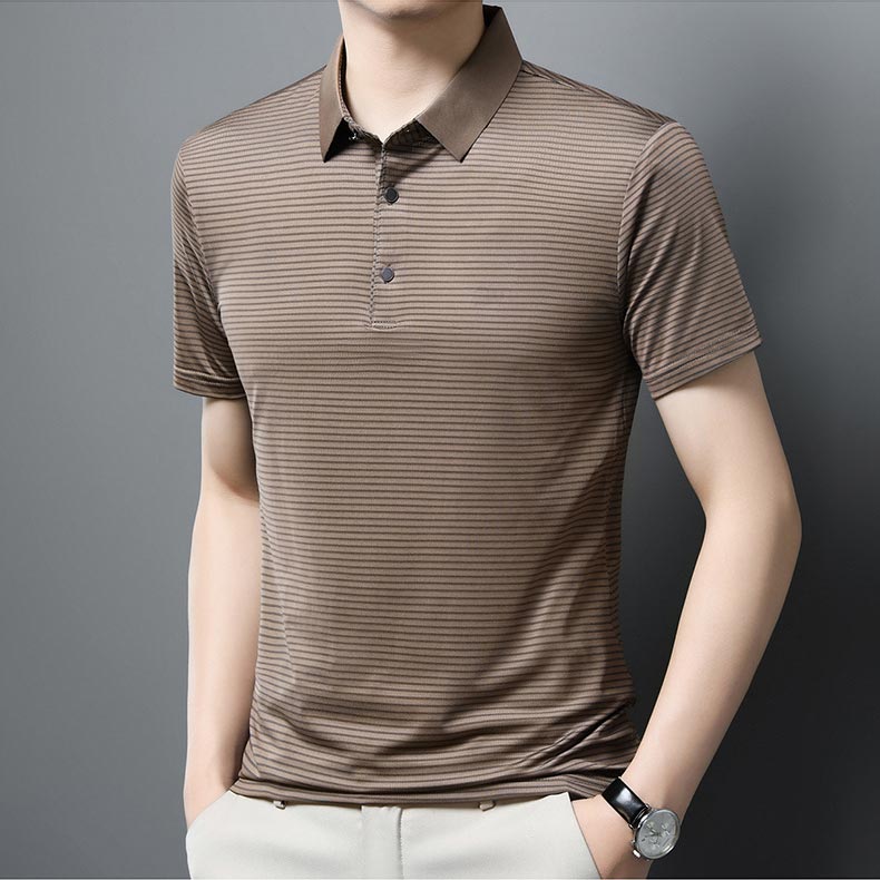 🔥Men’s Casual Ice Silk Lapel T-shirt（50% OFF）