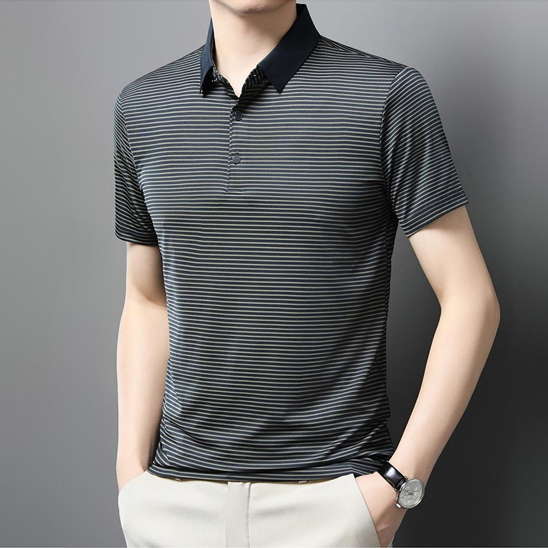 🔥Men’s Casual Ice Silk Lapel T-shirt（50% OFF）