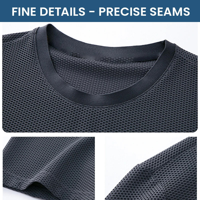 Breathable Ice Silk Waffle Weave T-shirt