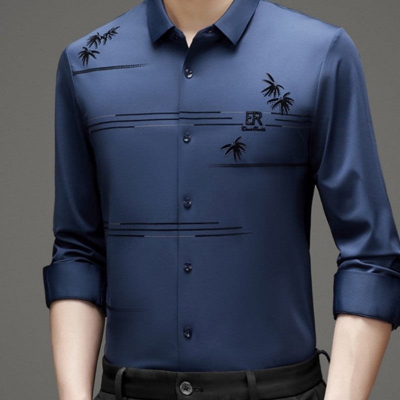 Men's Casual Trendy Printed Long Sleeve Shirt