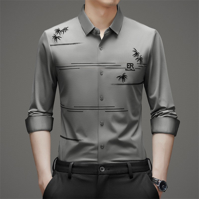 Men's Casual Trendy Printed Long Sleeve Shirt