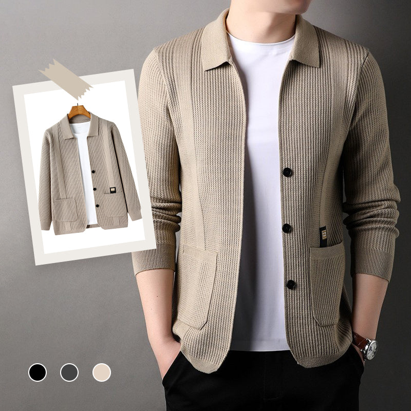 Men's Lapel Knitted Jacket