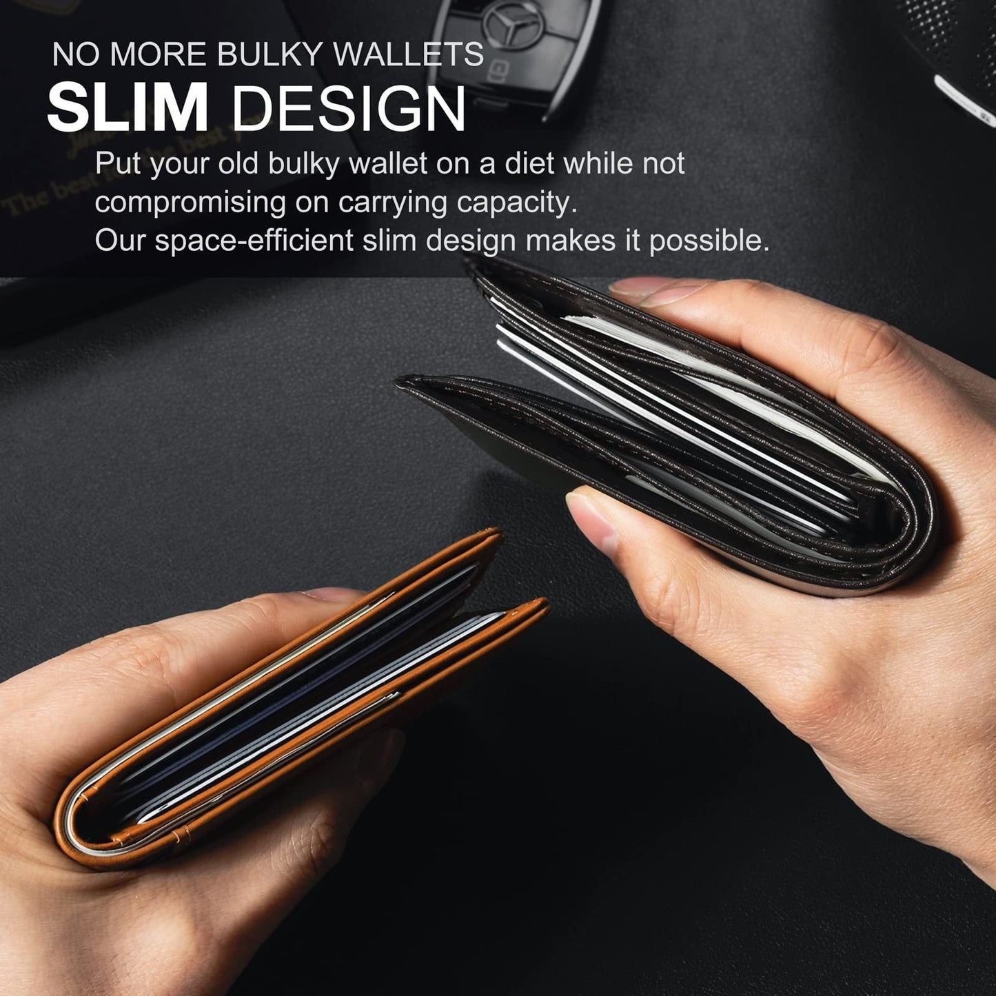 ⏳🔥LIMITED-TIME 50% OFF! ⏰RFID-Blocking Leather and Carbon Fiber Credit Card Holder