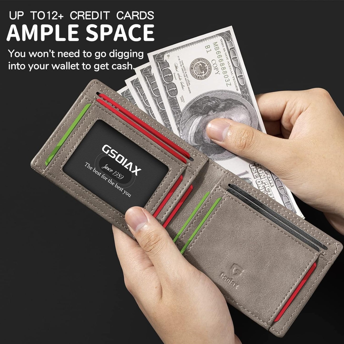 ⏳🔥LIMITED-TIME 50% OFF! ⏰RFID-Blocking Leather and Carbon Fiber Credit Card Holder