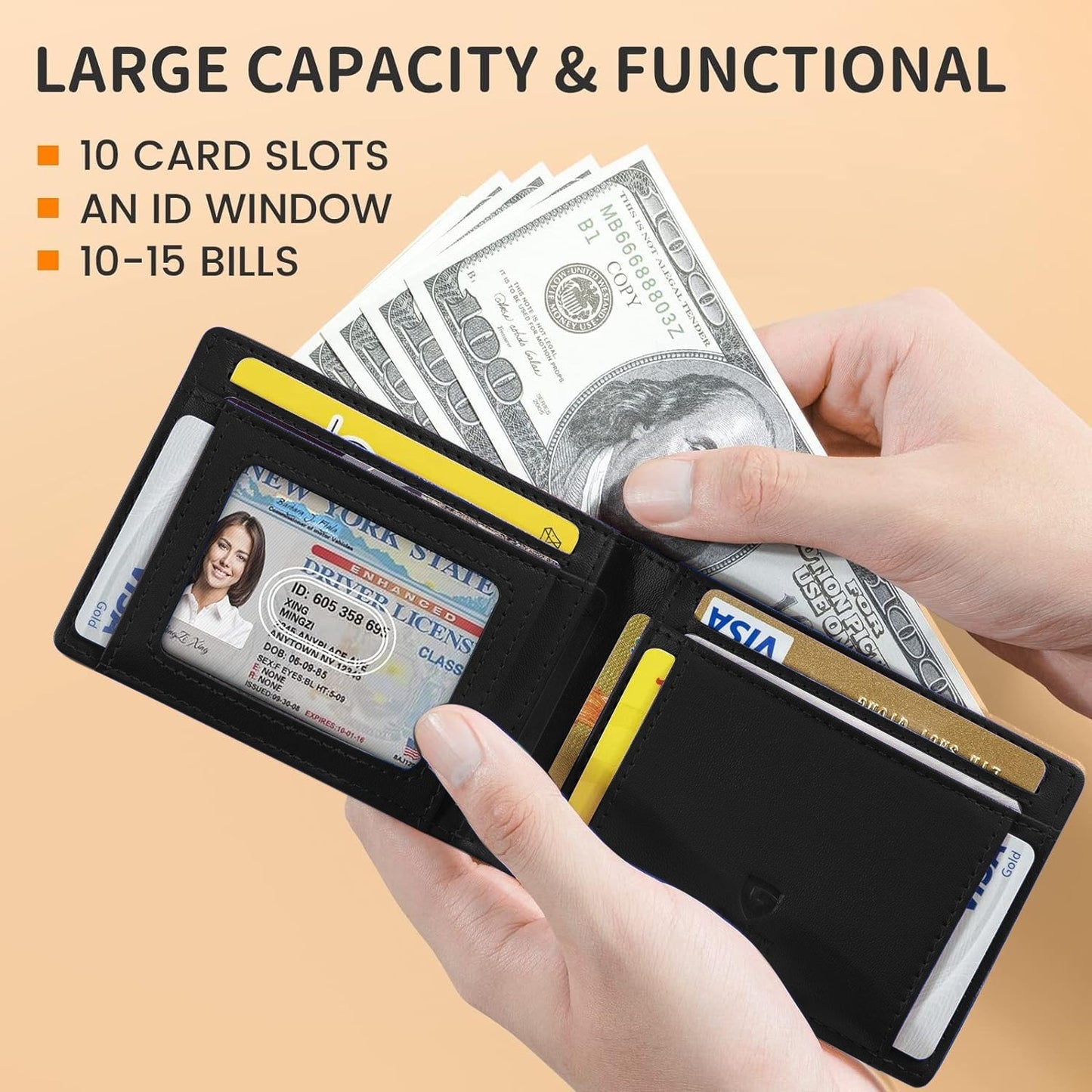 ⏳🔥LIMITED-TIME 50% OFF! ⏰RFID-Blocking Leather and Carbon Fiber Credit Card Holder