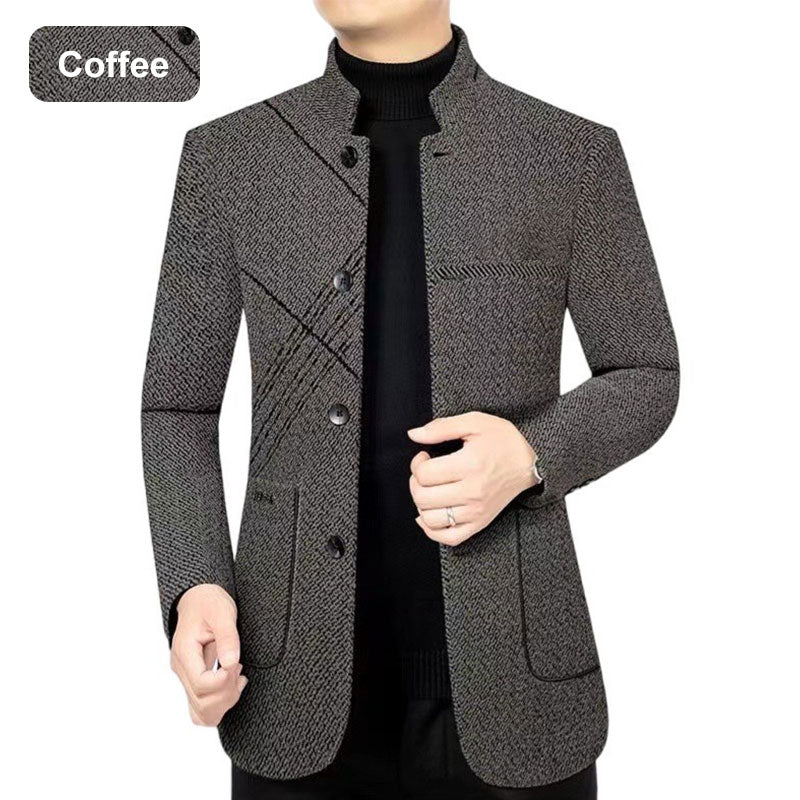 Men's Casual Faux Tweed Blazer for Fall & Winter