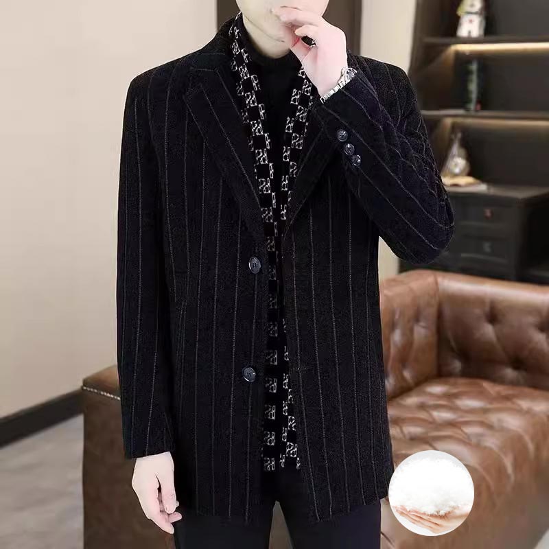 Men's Mid-Length Wool Coat | Thick Down, Elegant Design 🧥❄️