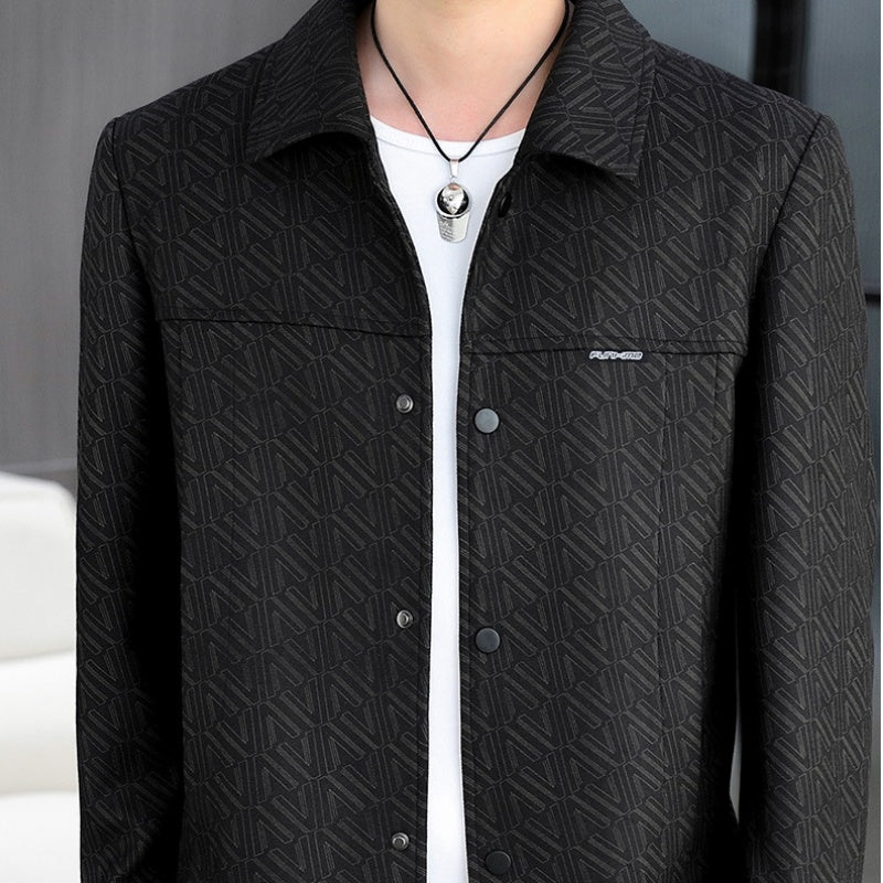 Men's Casual Button Down Lapel Jacket with Shoulder Pad