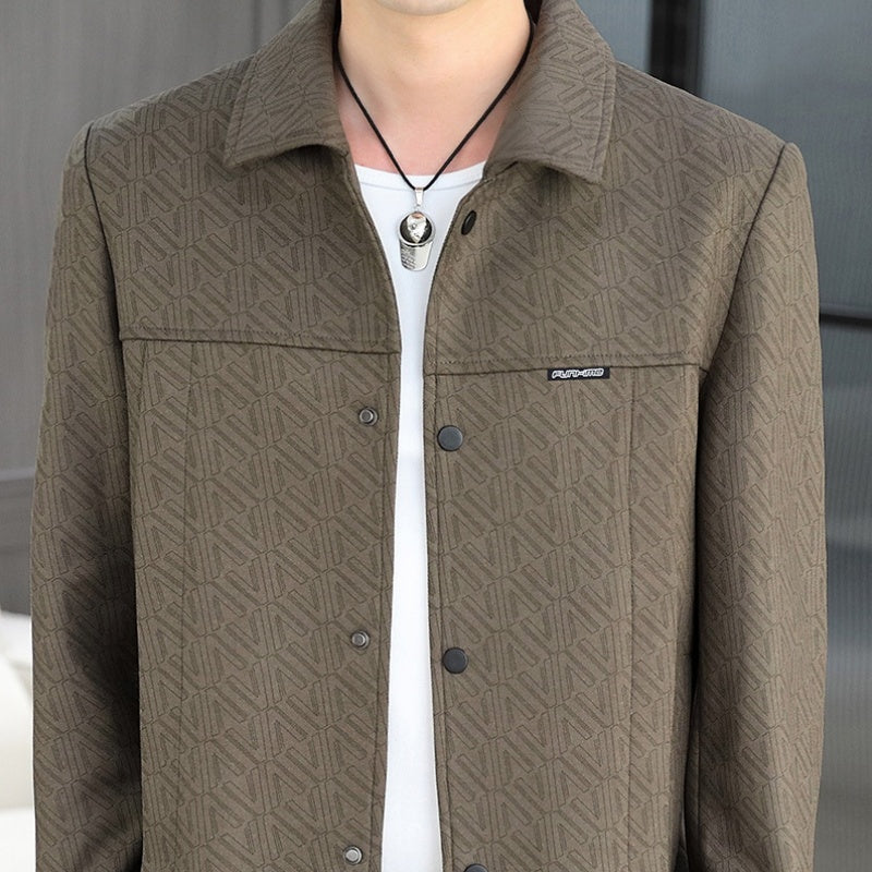 Men's Casual Button Down Lapel Jacket with Shoulder Pad