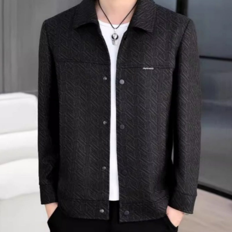 Men's Casual Button Down Lapel Jacket with Shoulder Pad