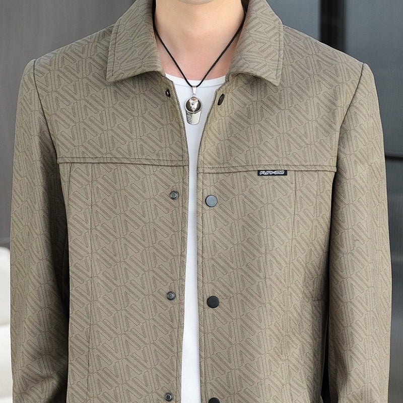 Men's Casual Button Down Lapel Jacket with Shoulder Pad