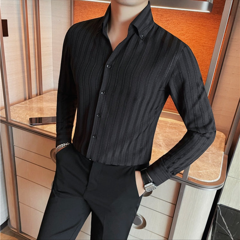 Men's V-Neck Dress Shirt