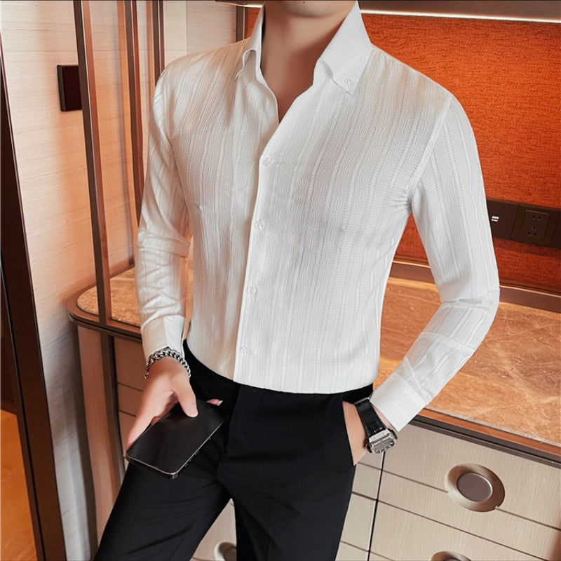 Men's V-Neck Dress Shirt